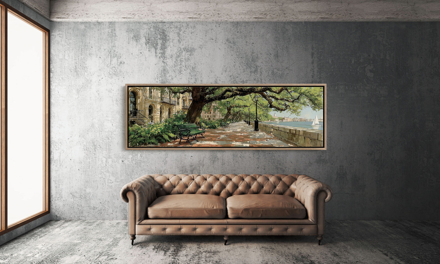 Sunlit Promenade by the Water