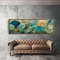 Blooming Waves of Teal and Amber