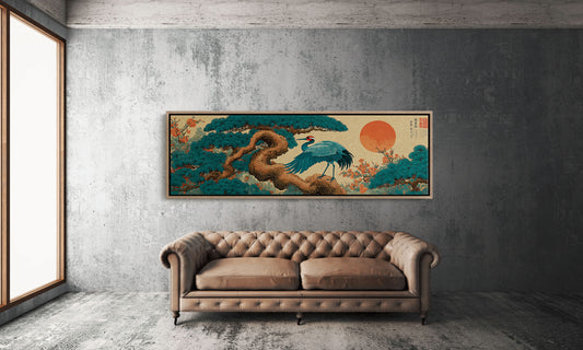 Cranes Beneath the Red Sun