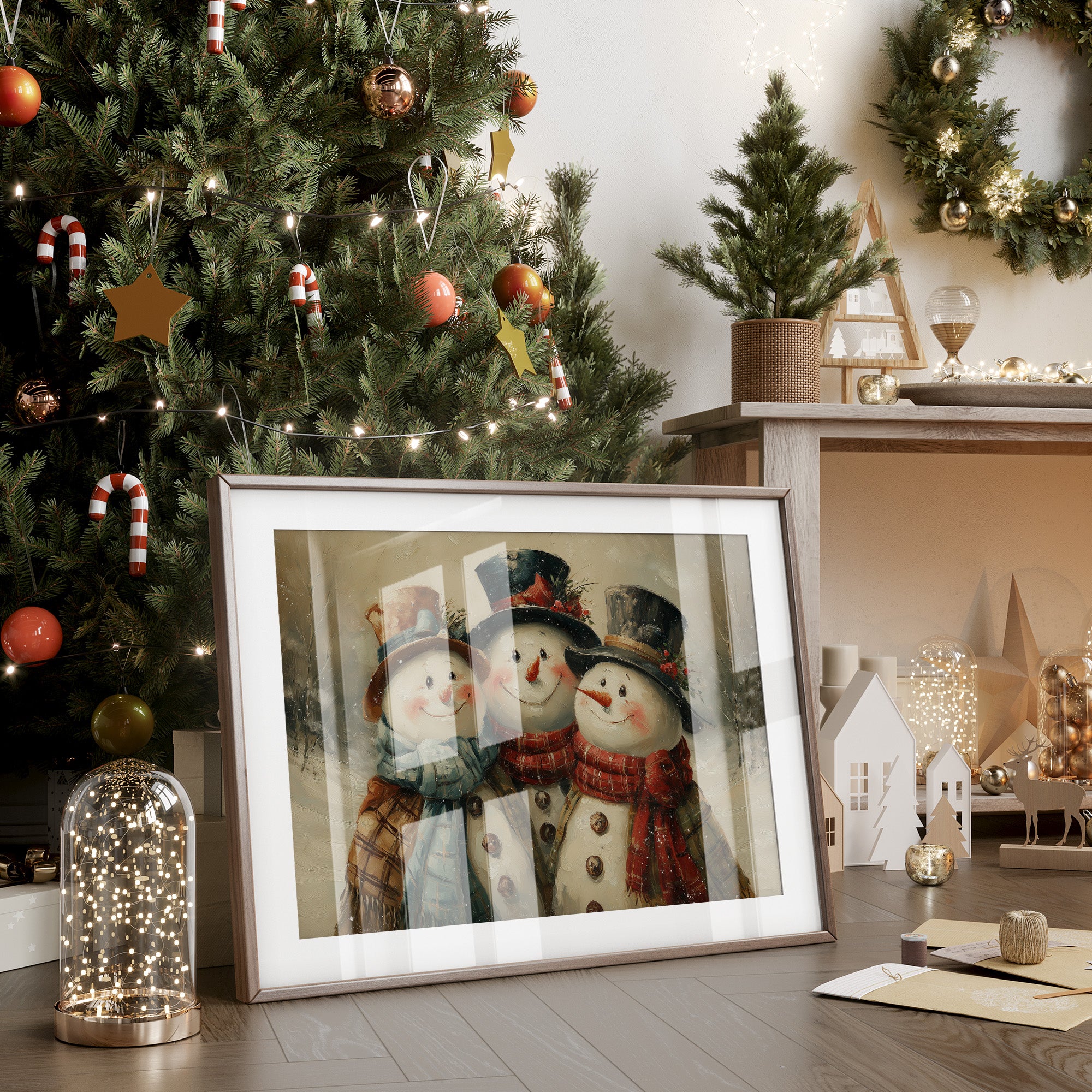 Three Smiles in Falling Snow