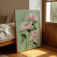 Blush Blooms on Mint