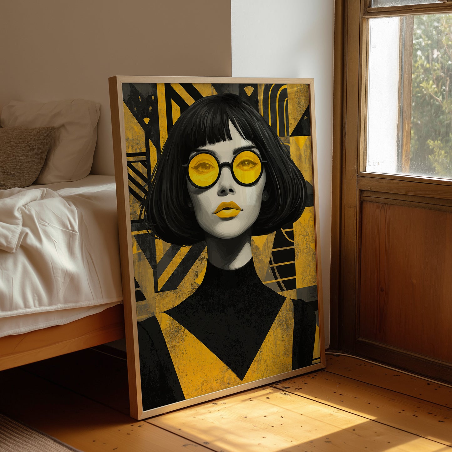 Golden Gaze in Midnight Lines