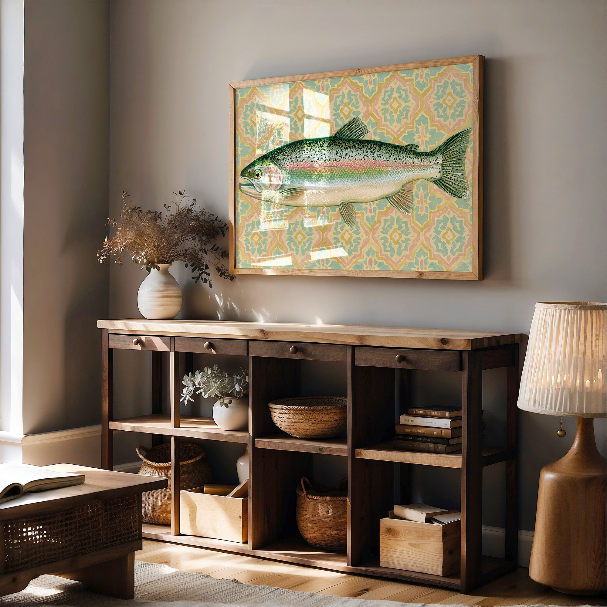 Rainbow Trout, Tiled Backdrop