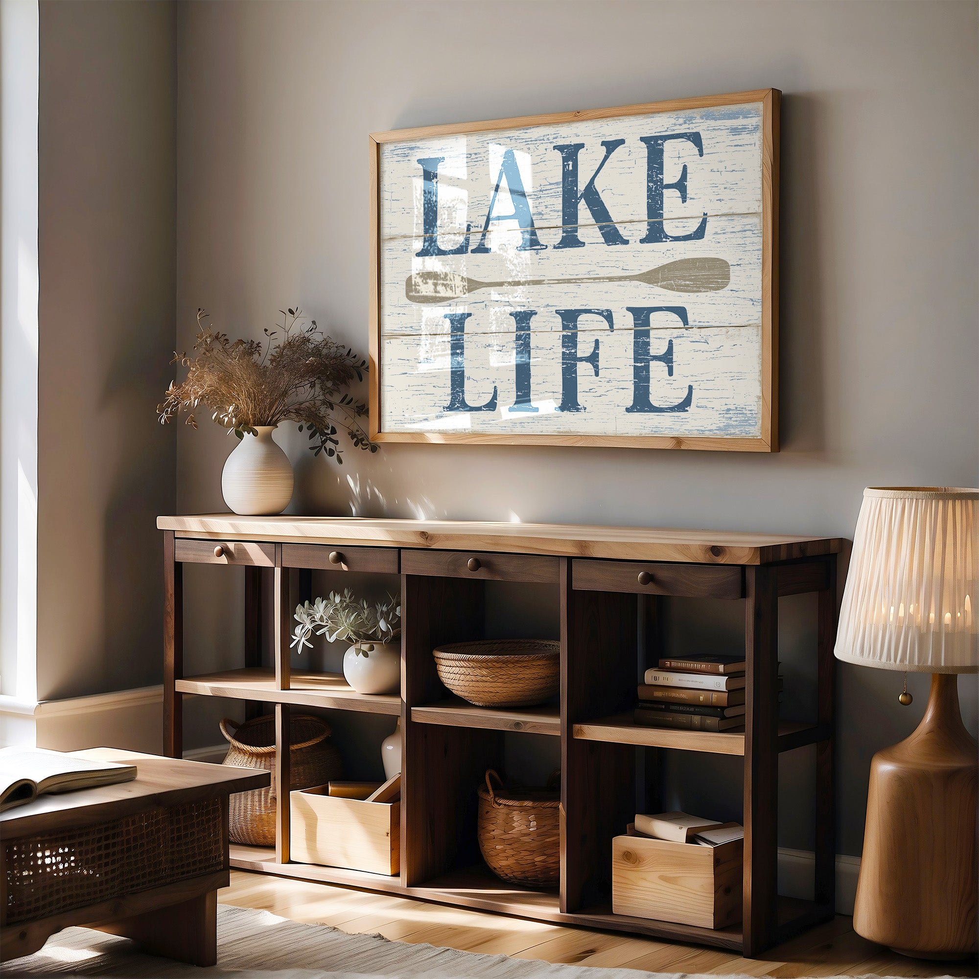 Lake Life, Weathered Sign