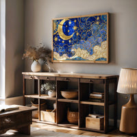 Moon and Stars, Gilded Glass