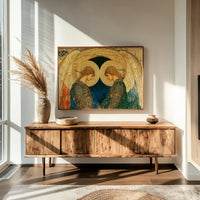 Twin Angels Beneath Golden Wings