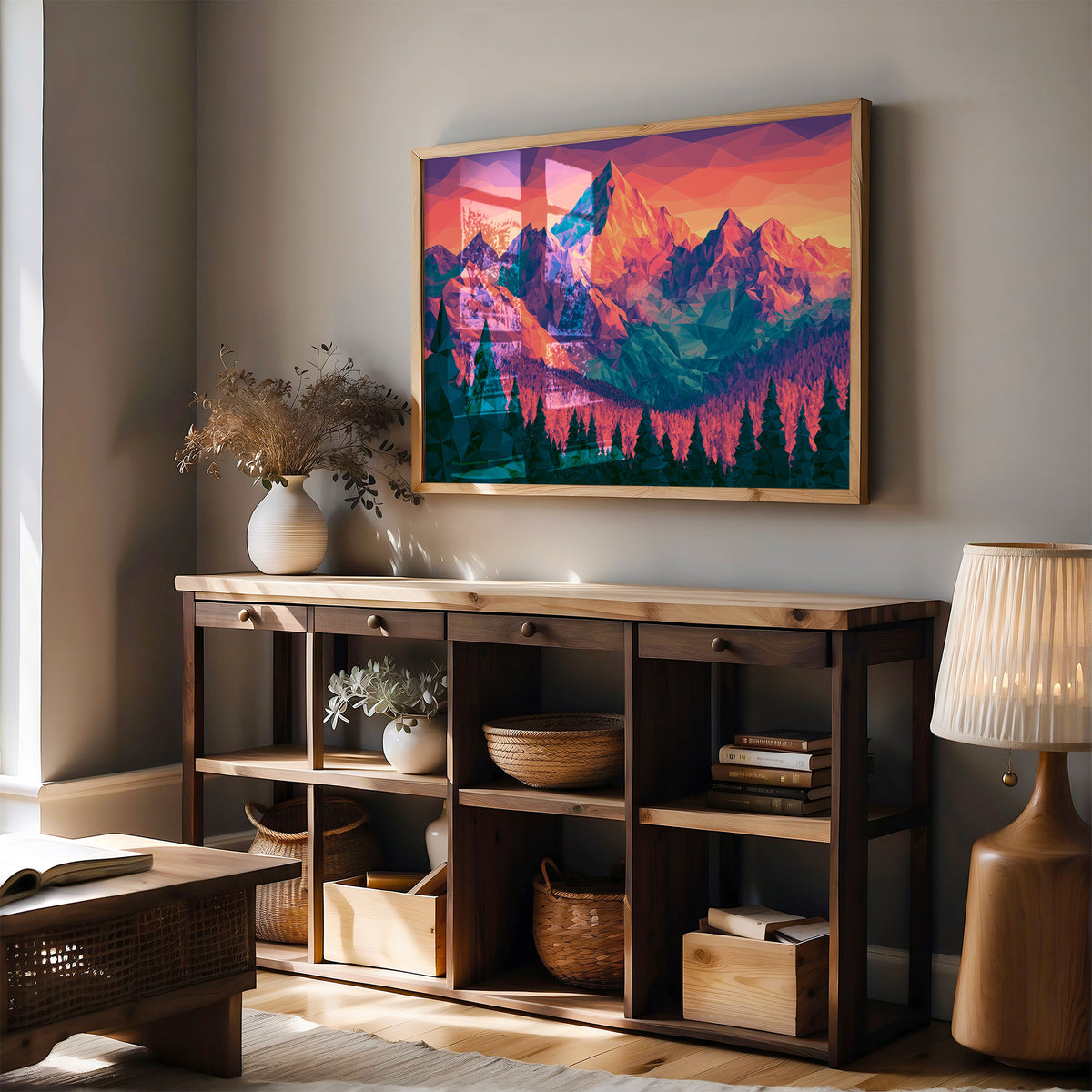 Low Poly Mountain Sunset