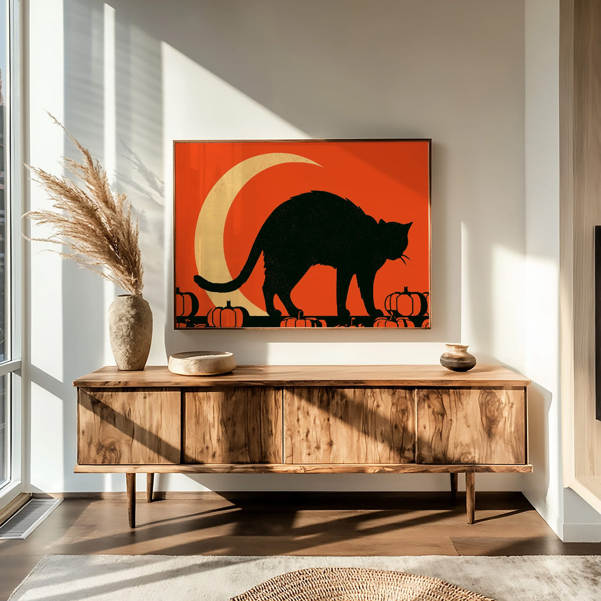 Arched Cat Crescent Moon Prowl