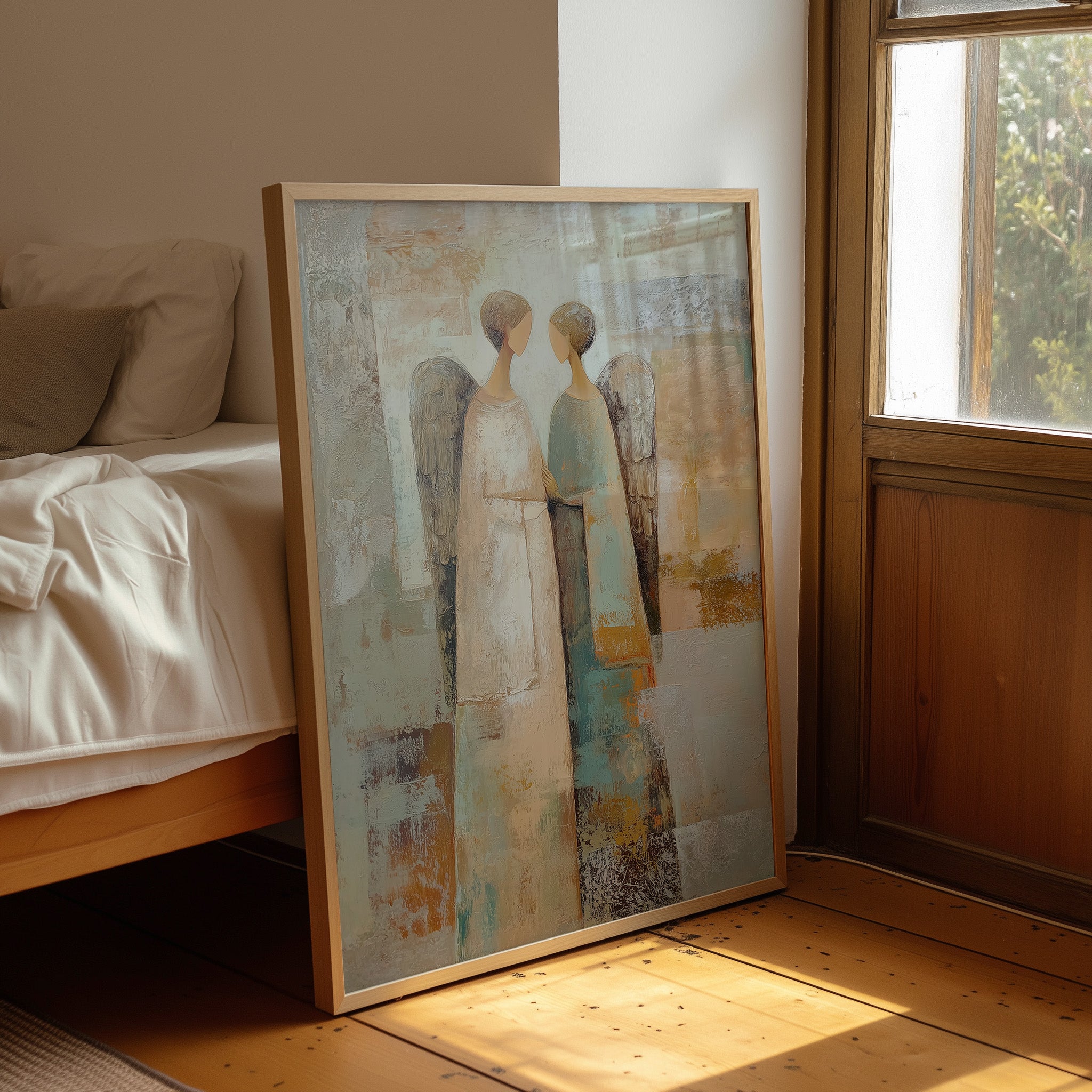 Two Angels Standing Close