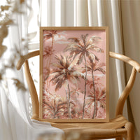 Palms Against Rose Sky
