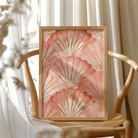 Scallop Shells in Sunset Coral