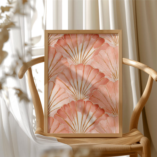 Scallop Shells in Sunset Coral