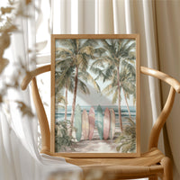 Six Boards Under Palm Shade