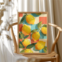 Lemons on a Retro Checkerboard