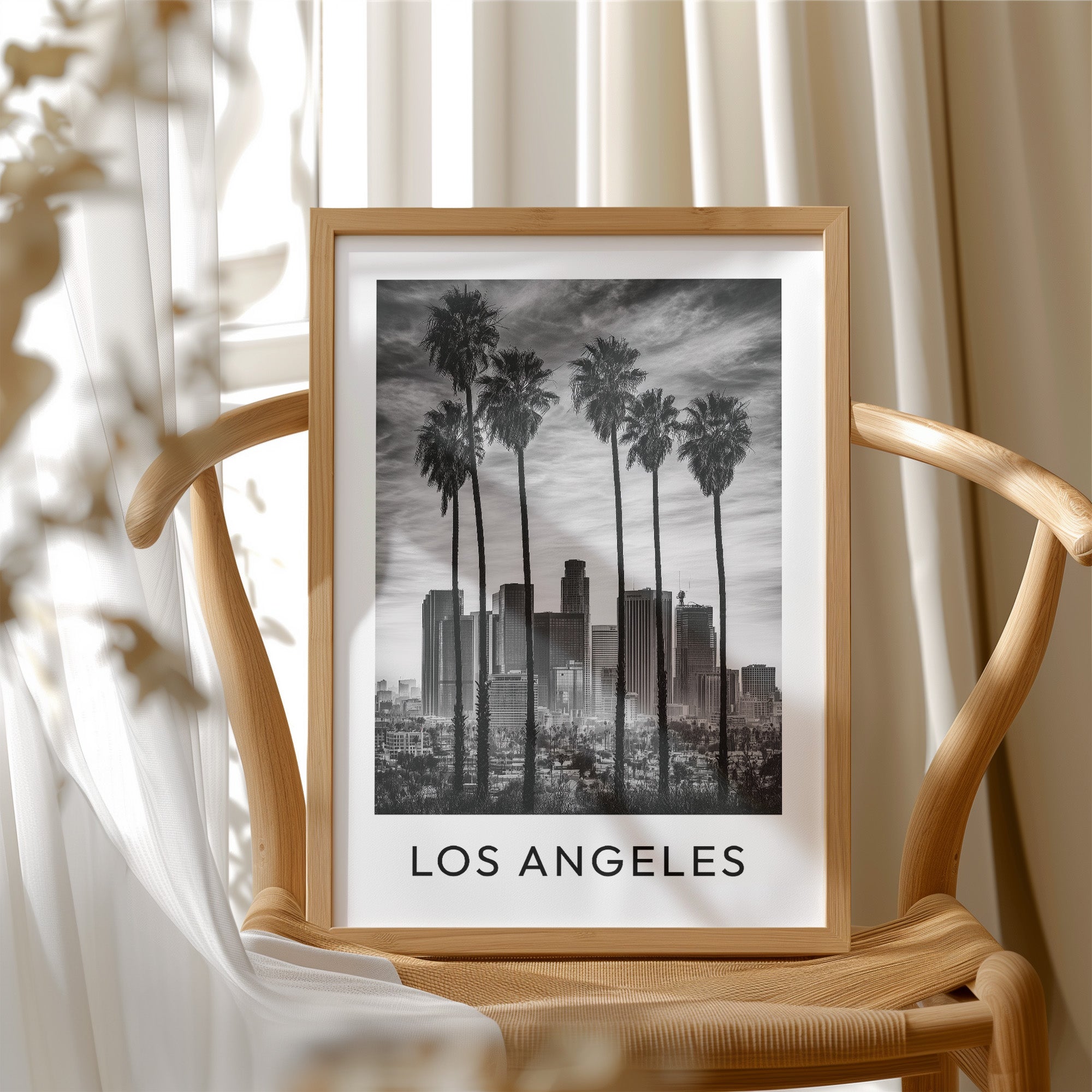 Downtown Skyline Palm Silhouettes