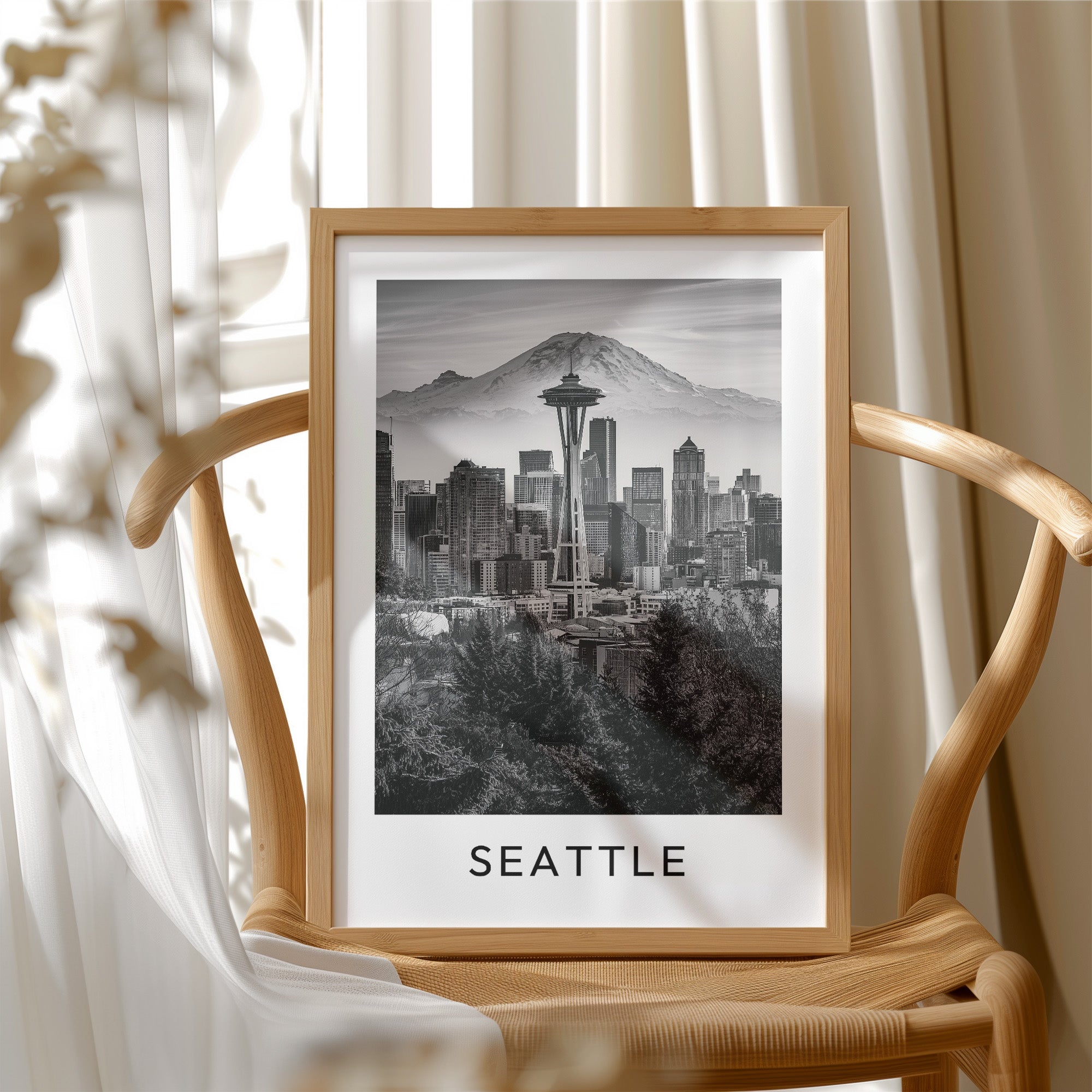 Space Needle, Mountain Backdrop