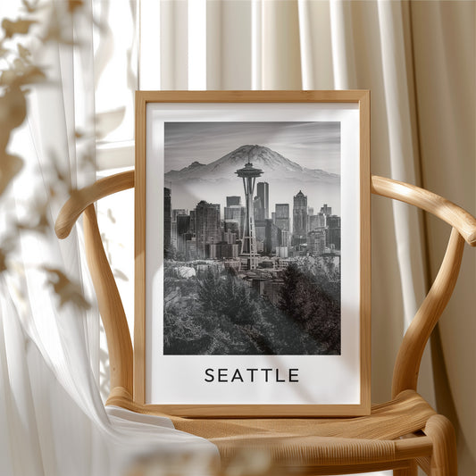 Space Needle, Mountain Backdrop