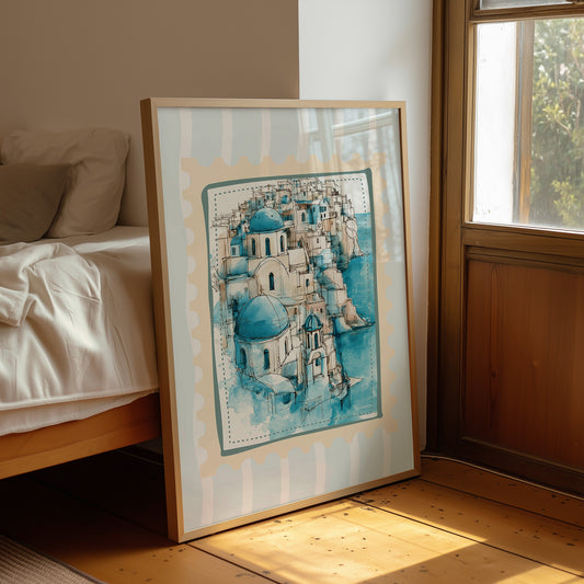 Santorini Blue, Sketched in Stamp