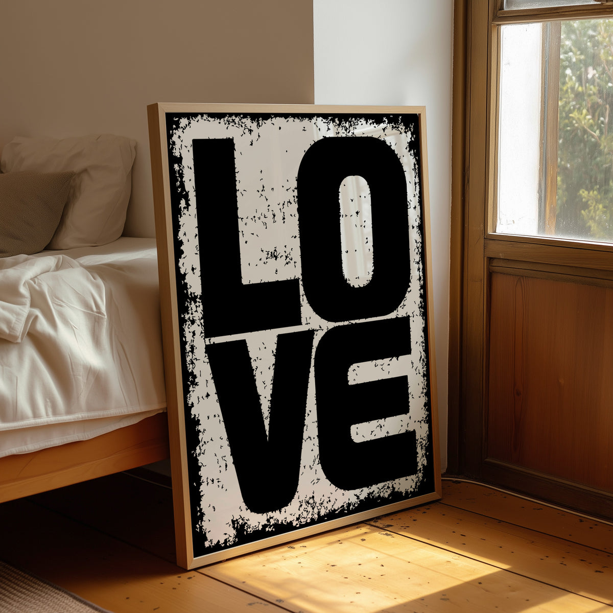 LOVE: Distressed Block Stamp