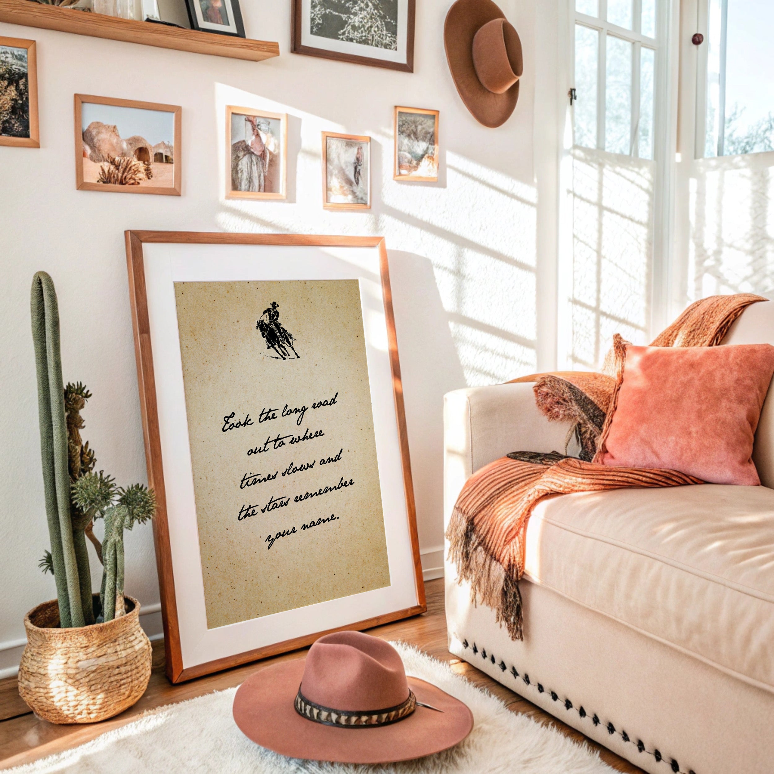 Took the Long Road Out — Classic Cowboy Script Print