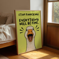 Stop Panicking! Goose Close-Up Comic Print