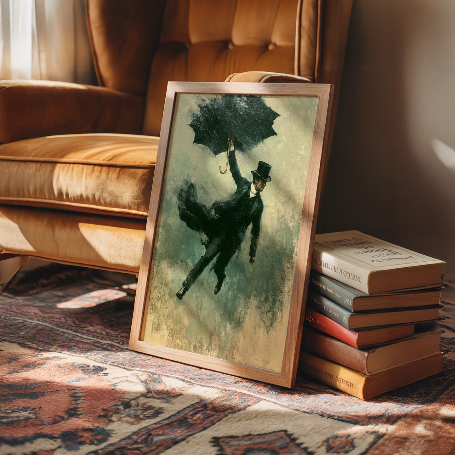 The Falling Gentleman — Victorian Surrealist Oil Print