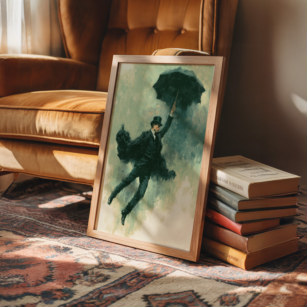 The Falling Gentleman — Striding Through Storm Oil Print