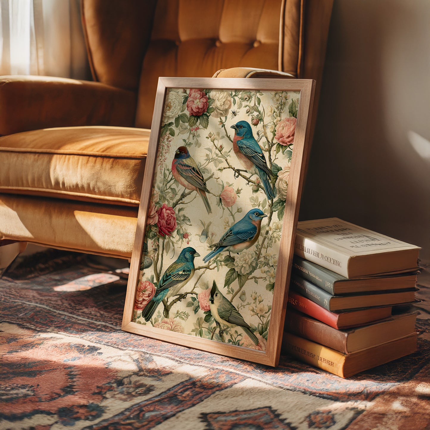 Songbirds and Roses — Garden Chinoiserie Bird Print