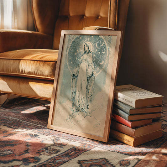 Our Lady of Stars — Art Nouveau Celestial Devotional Print