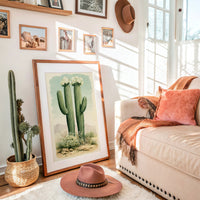 Twin Saguaros in Bloom