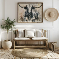 Longhorn in Black and White