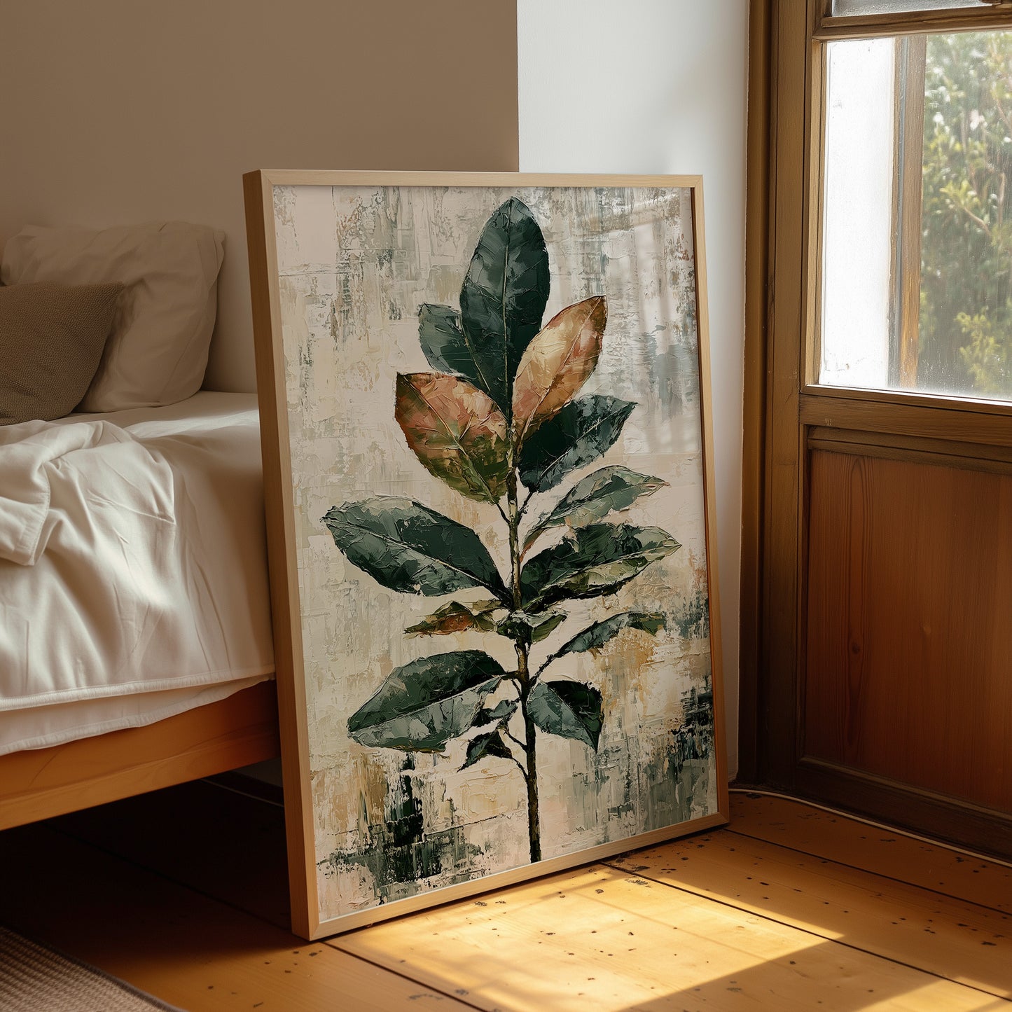 Tall Magnolia Branch, Warm Neutrals
