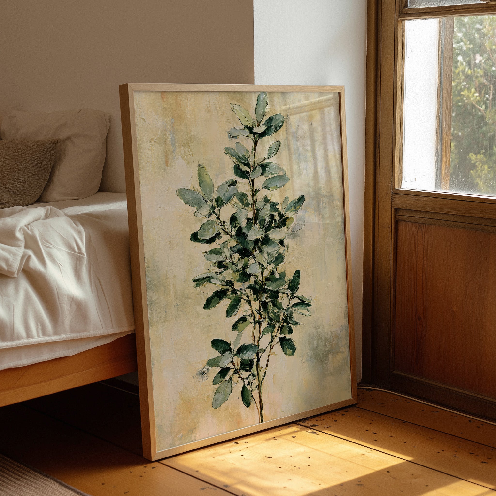 Eucalyptus Sprig on Golden Cream