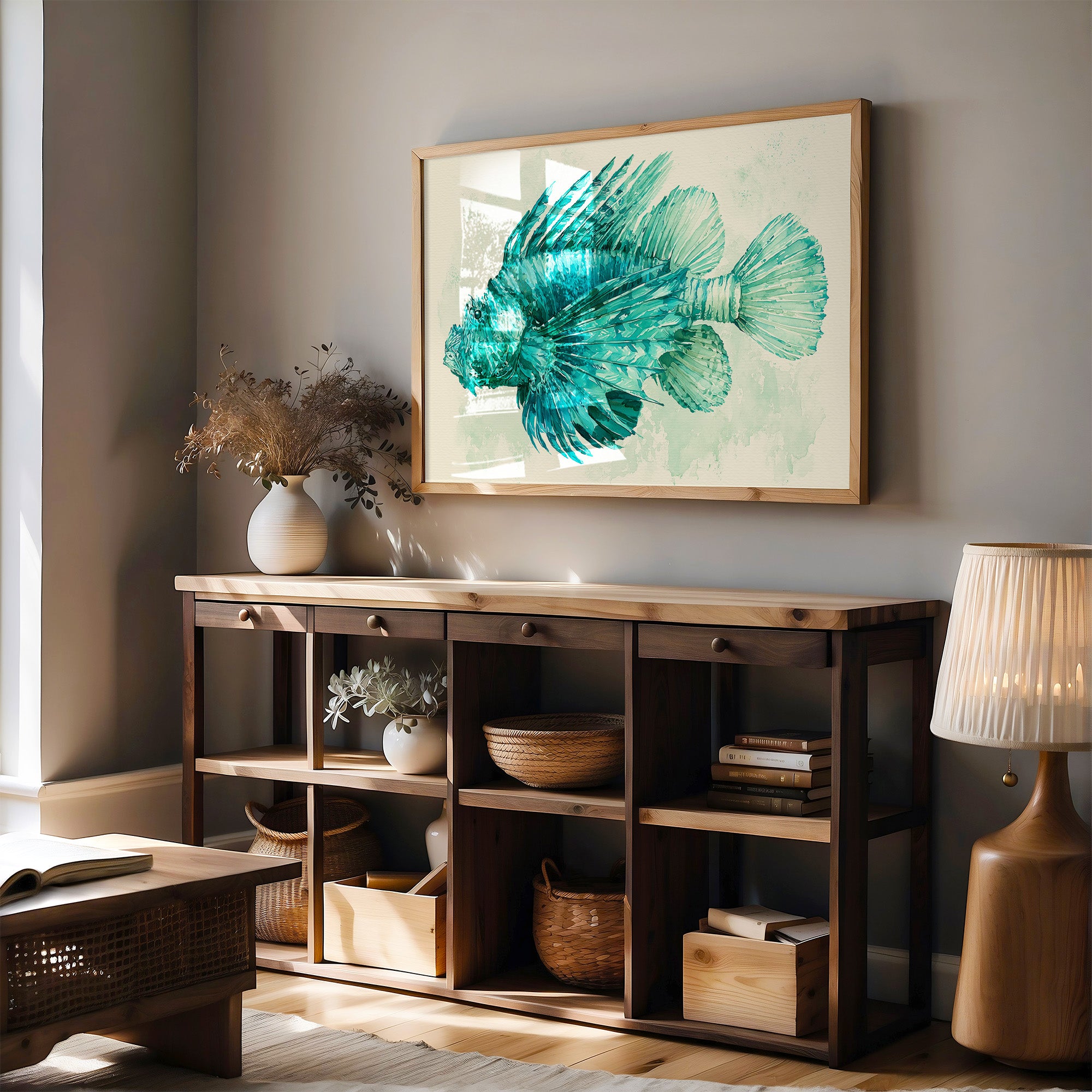 Lionfish in Turquoise Bloom