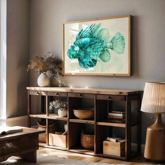 Lionfish in Turquoise Bloom