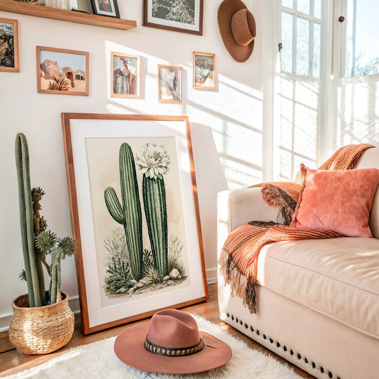 Blooming Saguaro: A Desert Garden Study