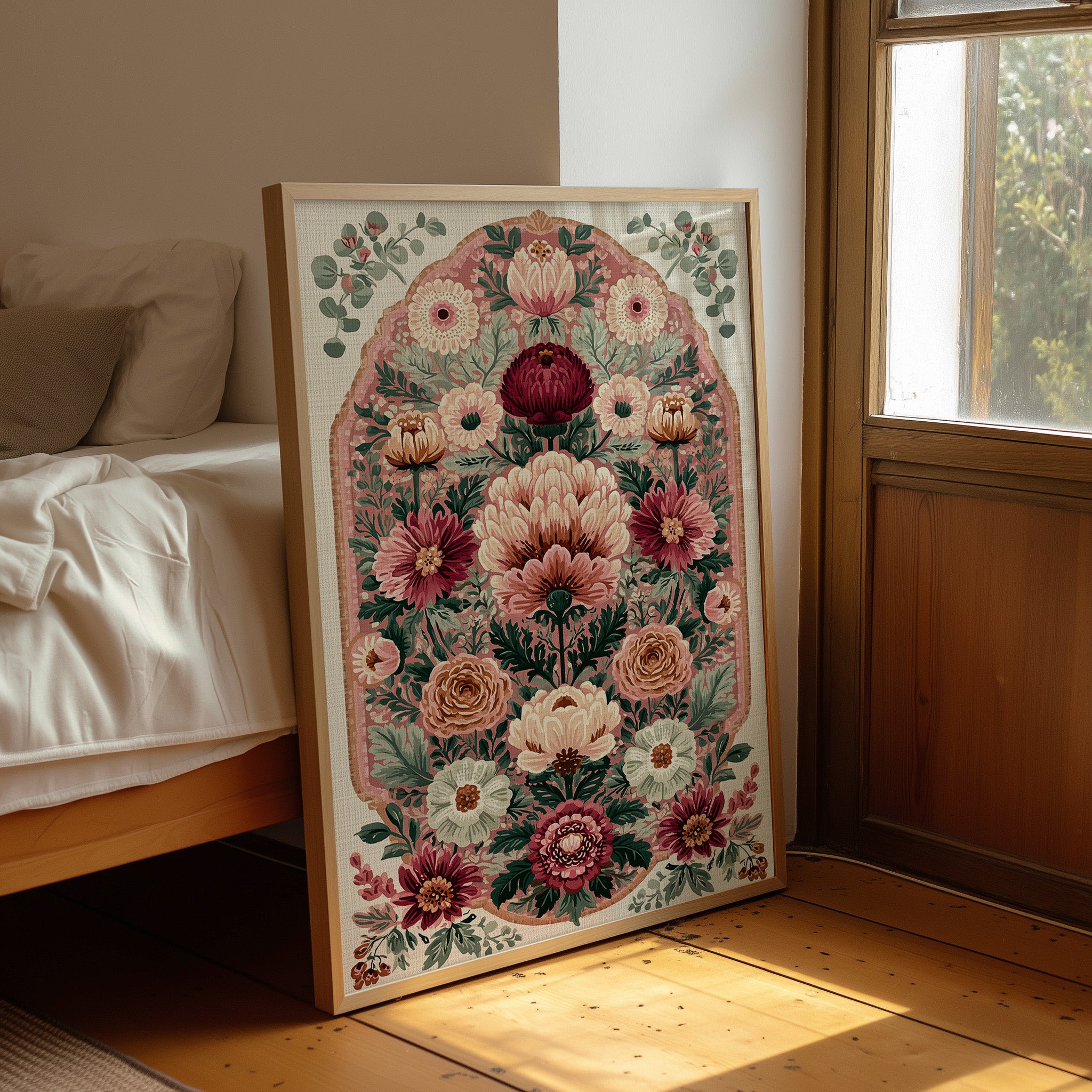 Blush Bouquet: A Grand Floral Medallion
