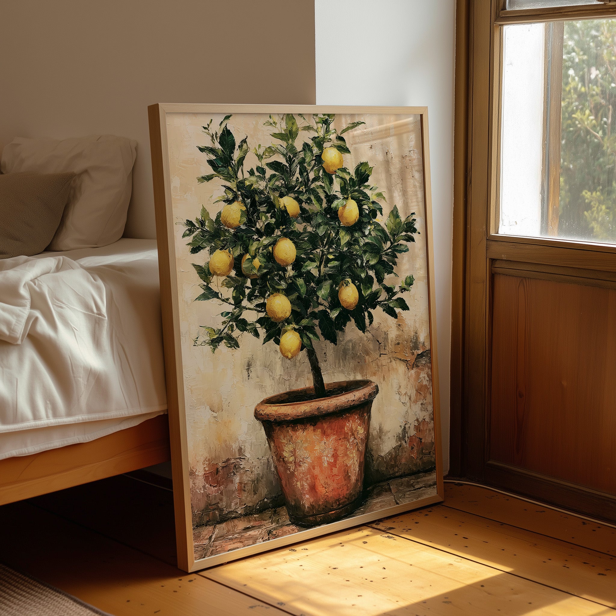 Potted Lemon Tree in Terracotta Light