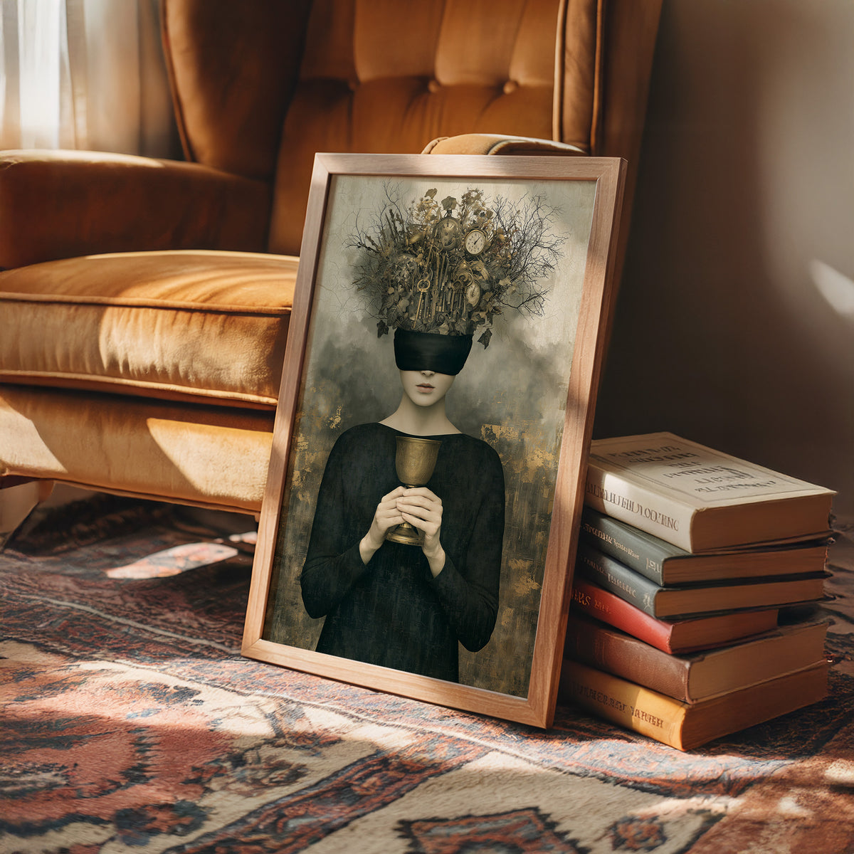 Blindfolded Time: Woman with Golden Chalice