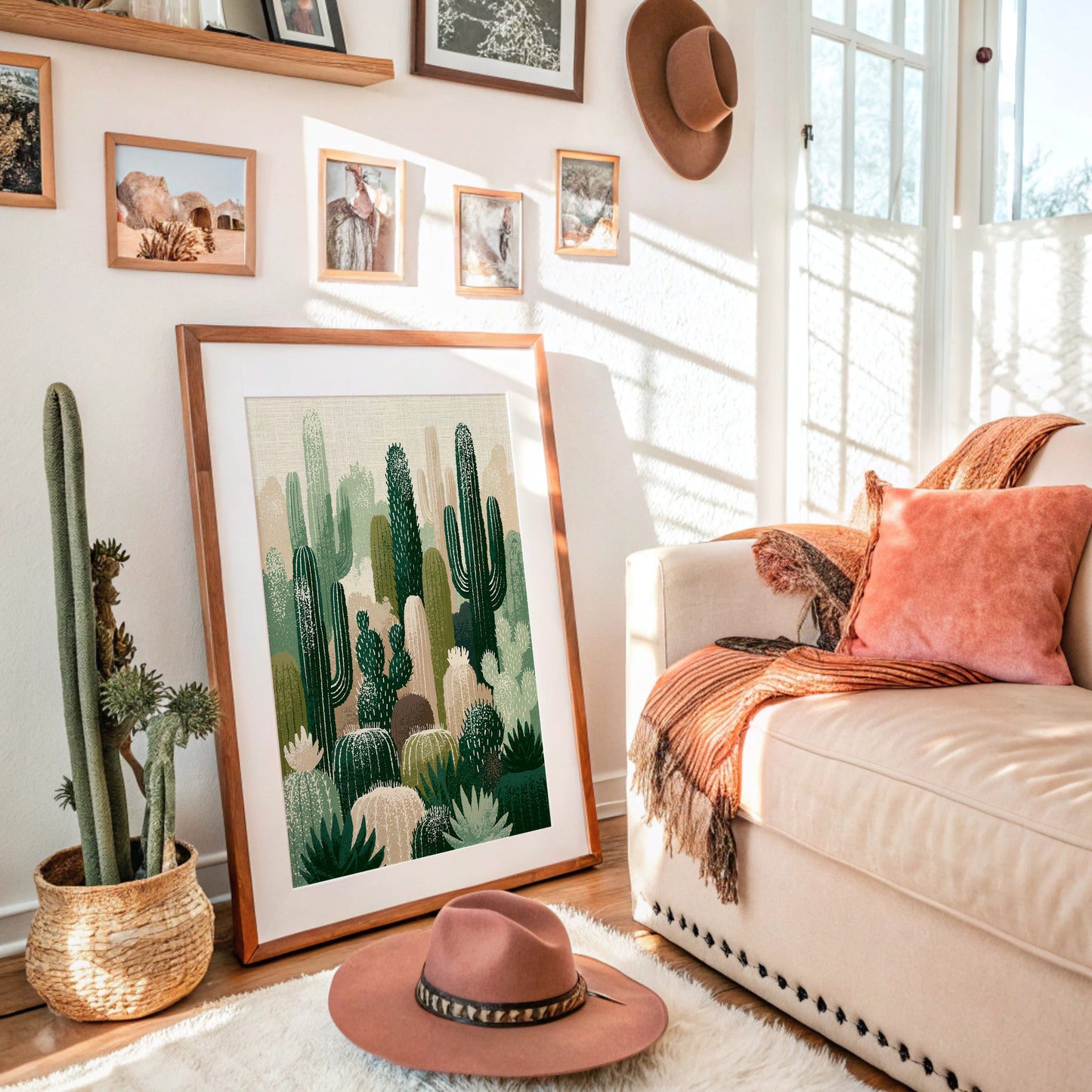 Spiny Sanctuary: Detailed Cactus Collage