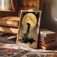 Silhouette Beneath the Harvest Moon