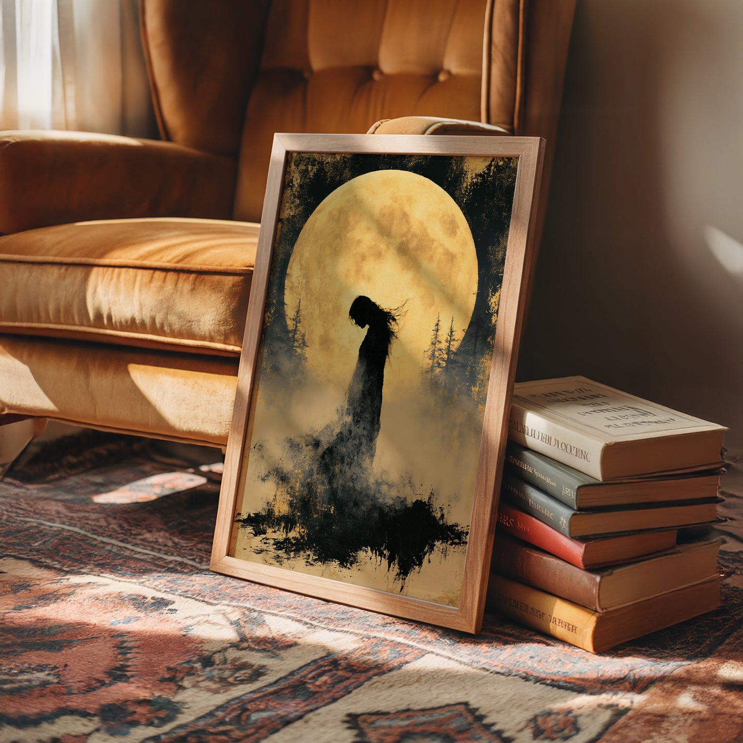 Silhouette Beneath the Harvest Moon