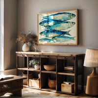 Bold Sardines in Cobalt & Gold