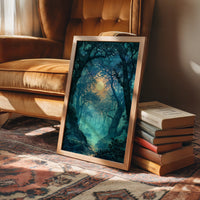 The Glowing Path: Moonlit Forest Stream