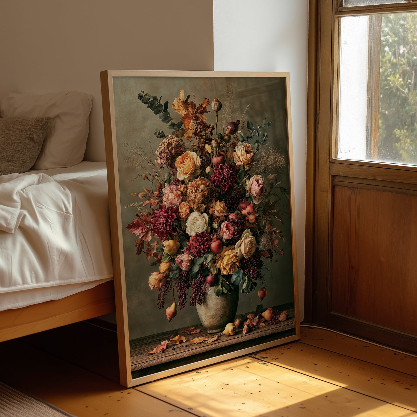 Blush and Burgundy: An Autumn Bouquet in Bloom