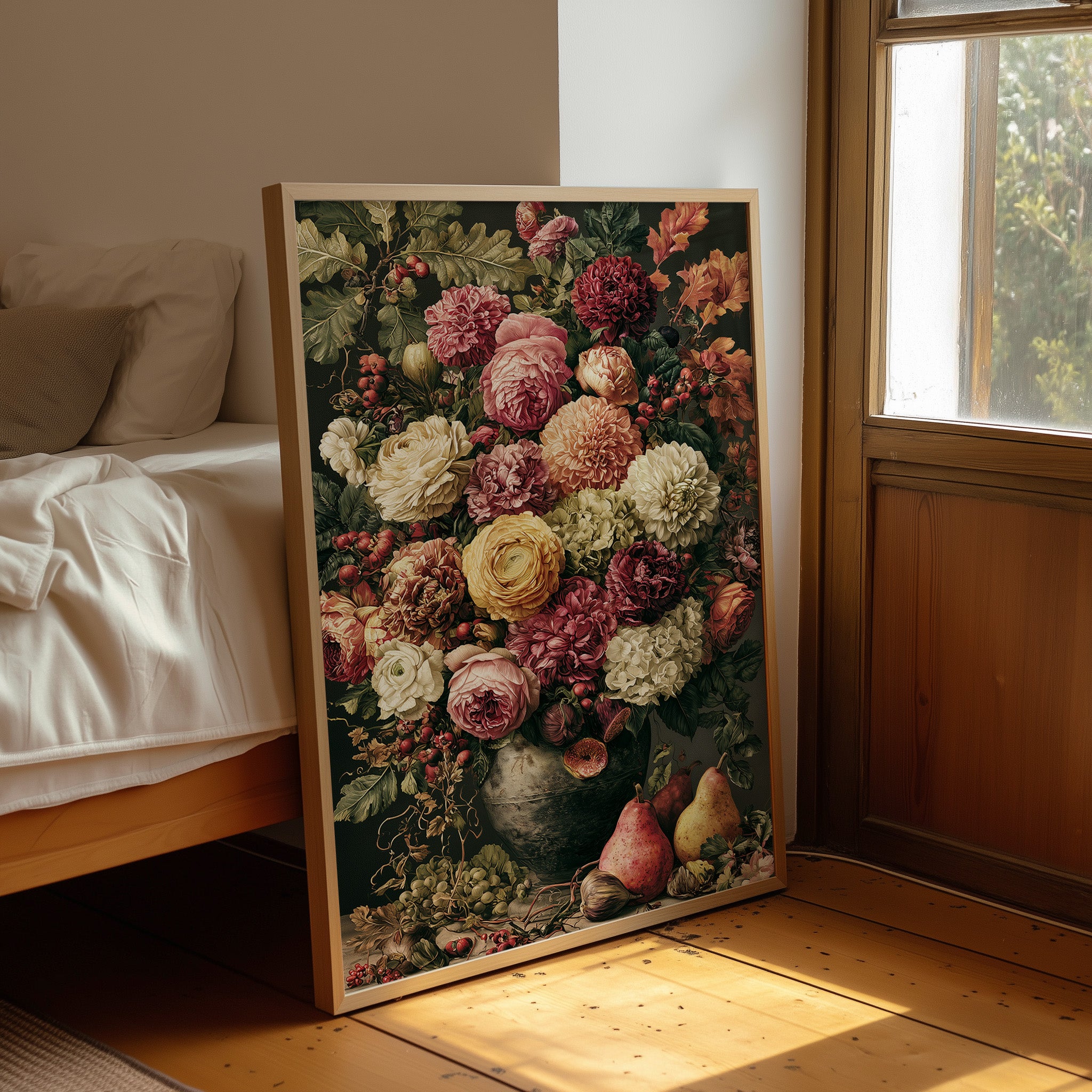 Dramatic Bloom: A Dark Ground Flemish Still Life