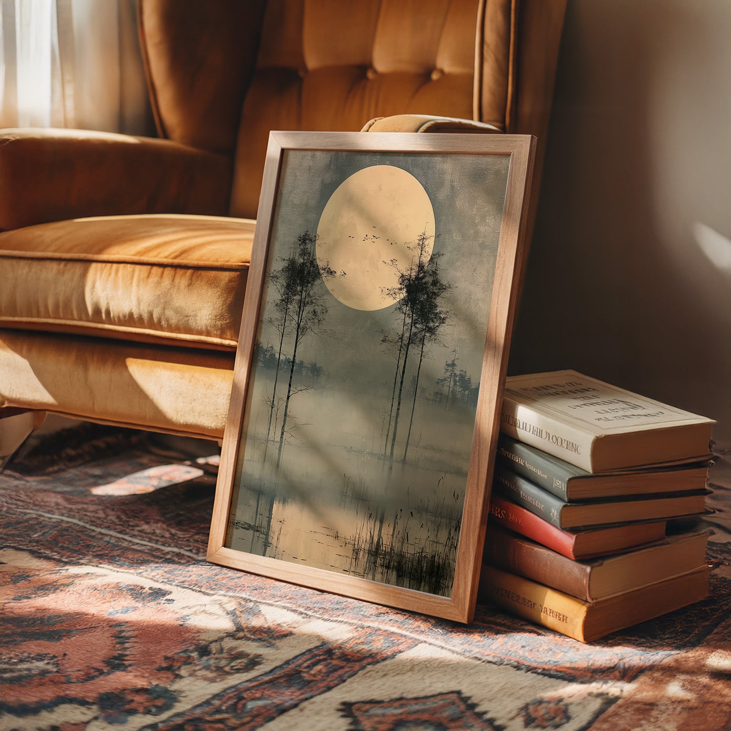 Harvest Moon Over the Marsh