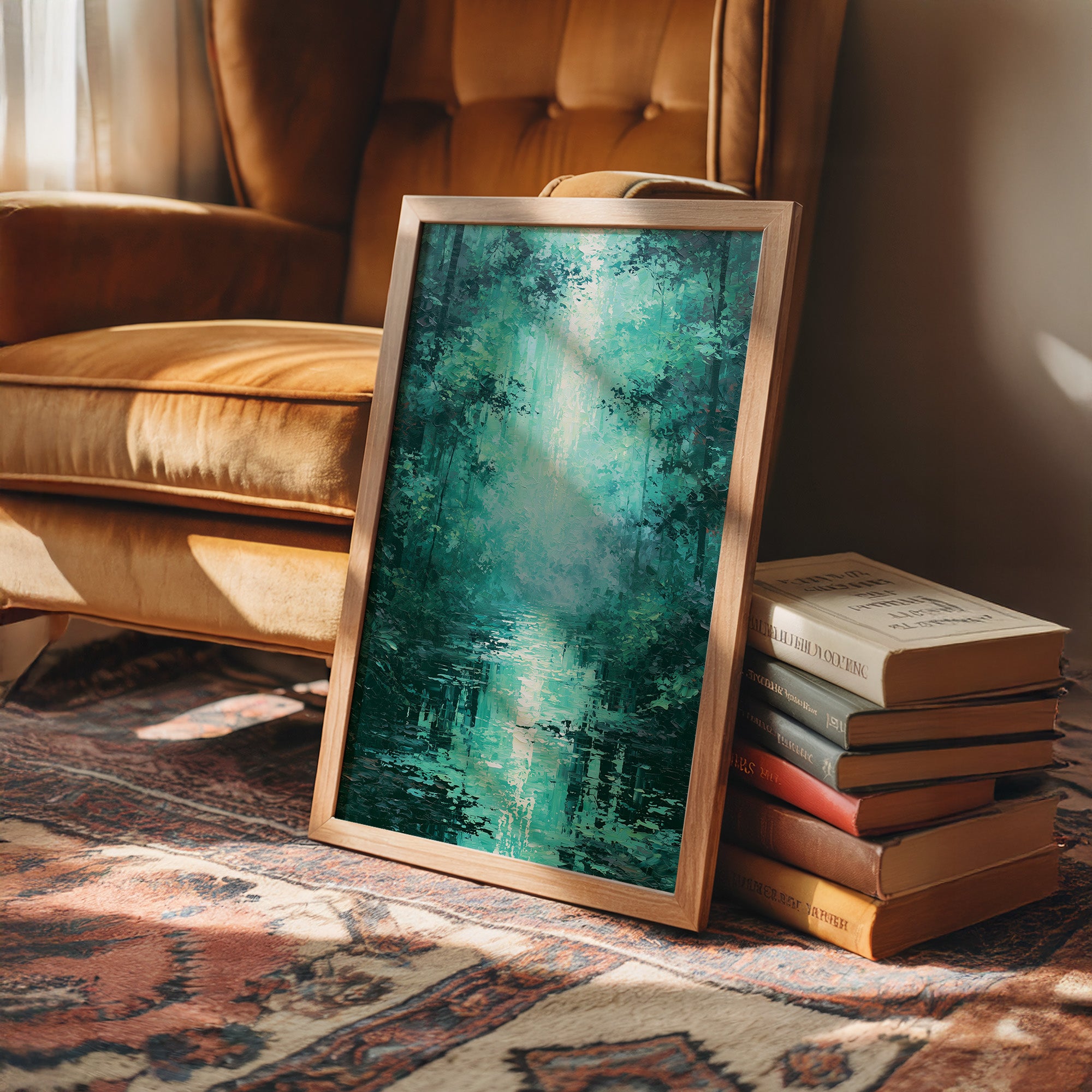 Emerald Light Between Trees