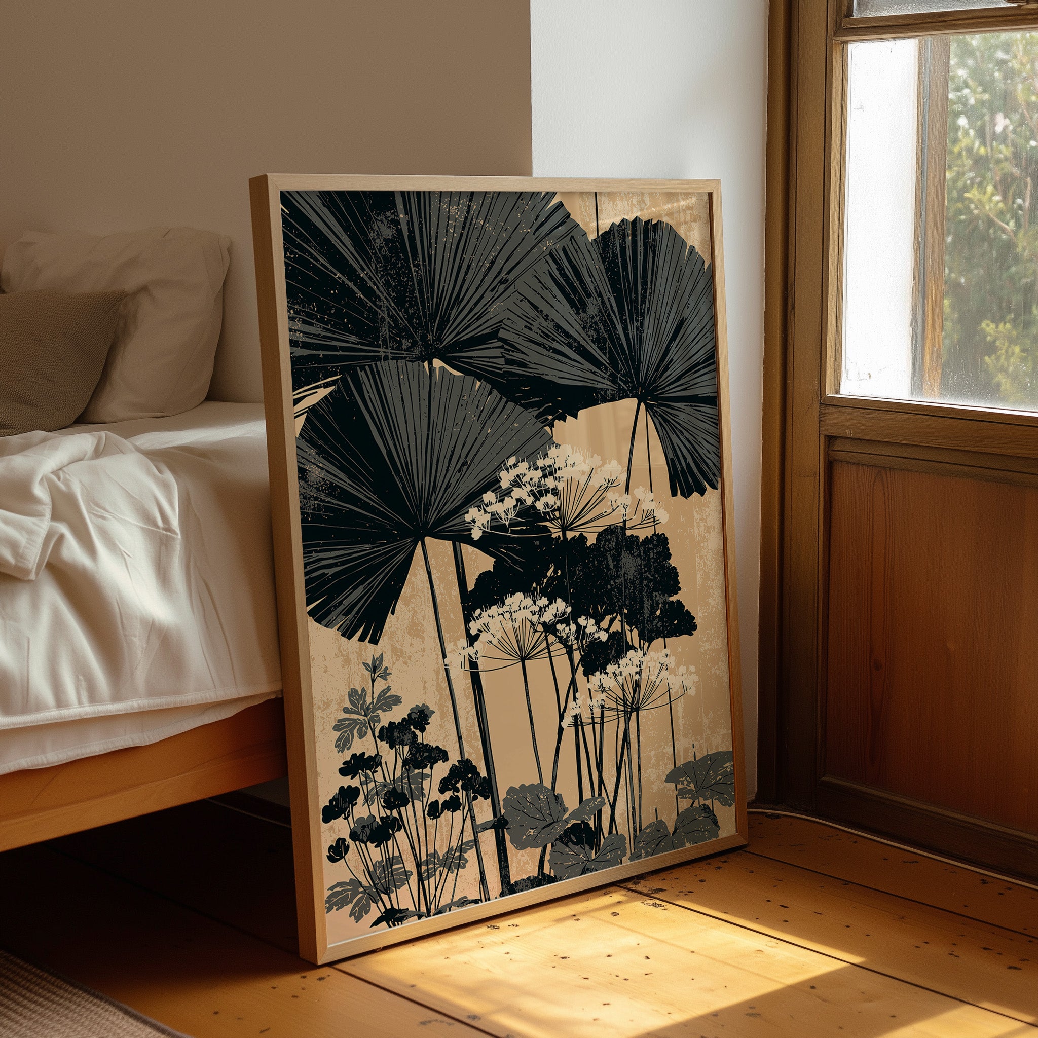 Palm Fronds Over Wild Lace