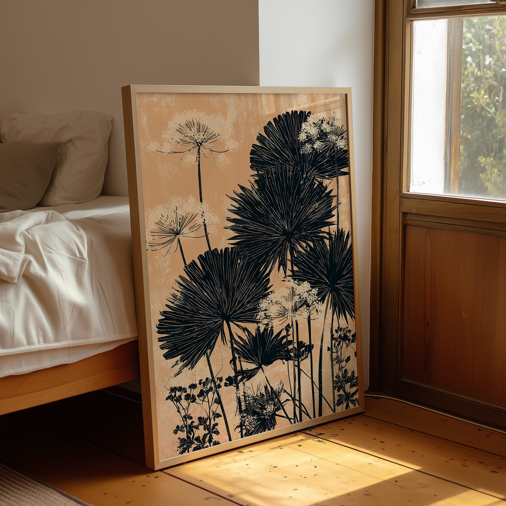 Palm Fans in Peach Light